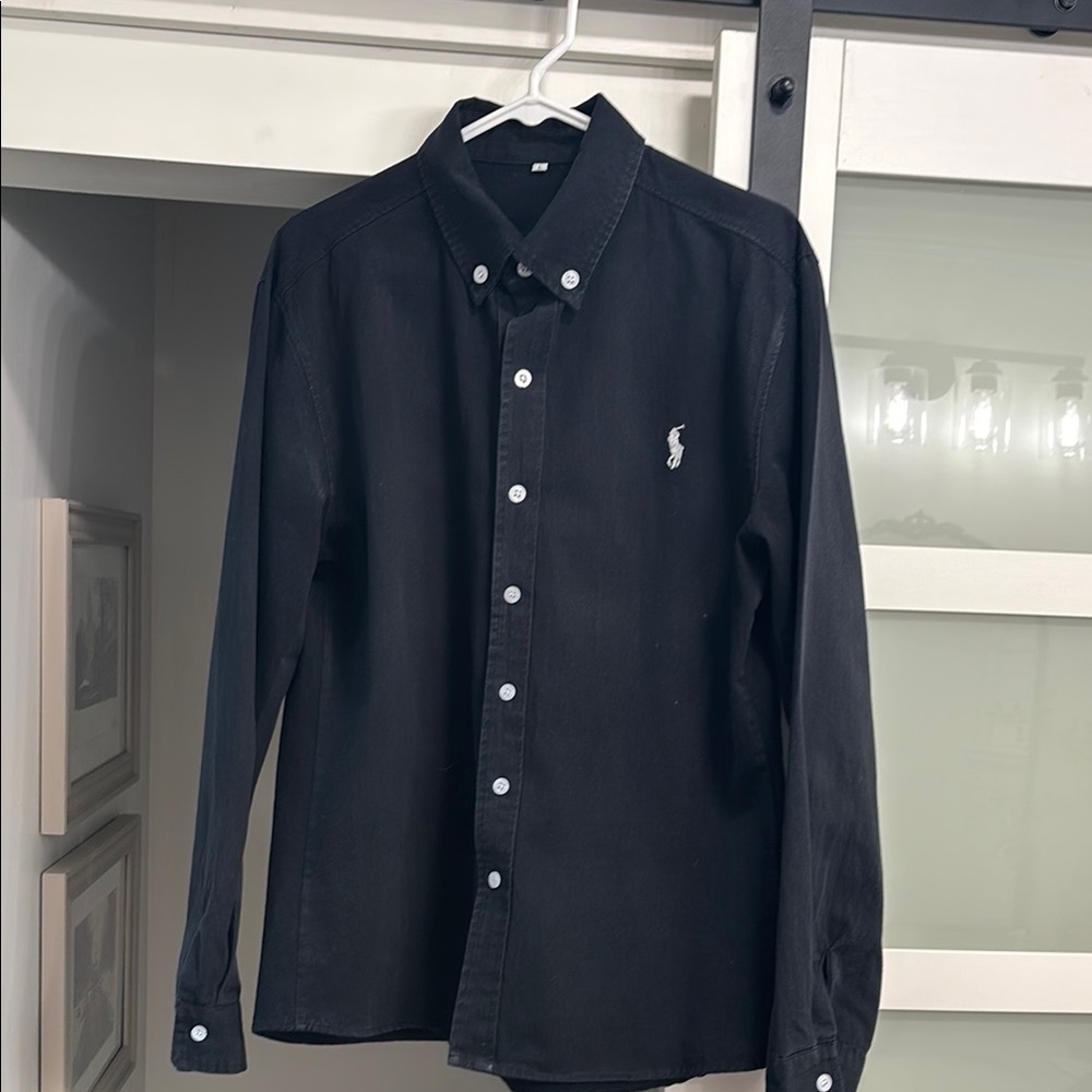 Black Button-Down Shirt Ralph Lauren